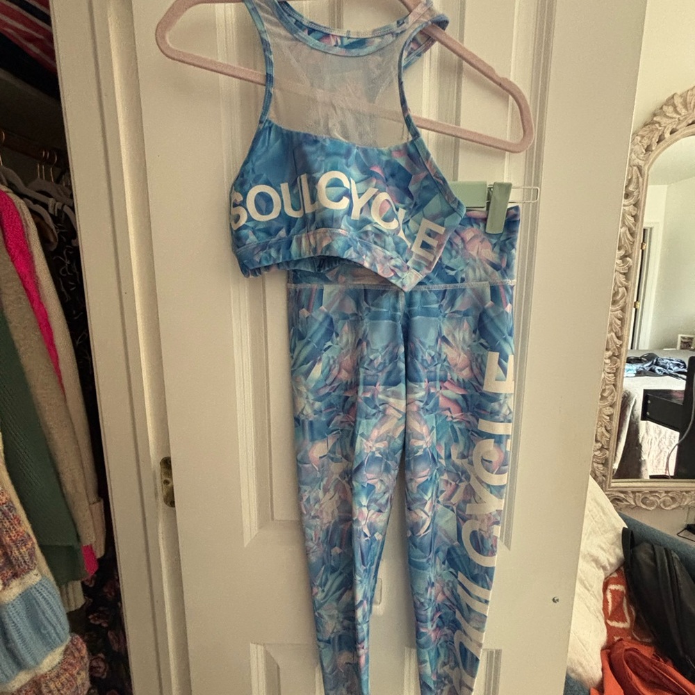 SoulCycle Blue and Pink Activewear Set
